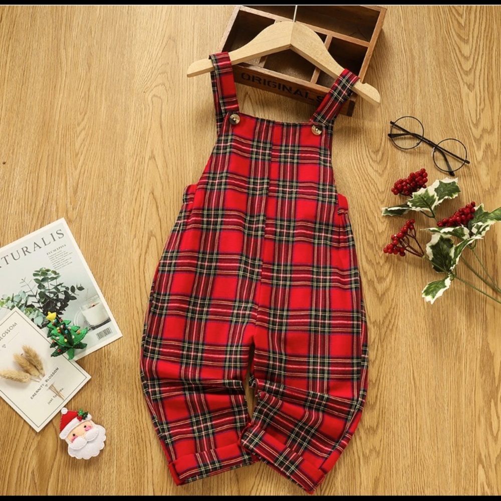 The Sleigh Bells 🔔 Are Ringing One This Super Cute 🥰 Unisex Plaid Jumpsuit